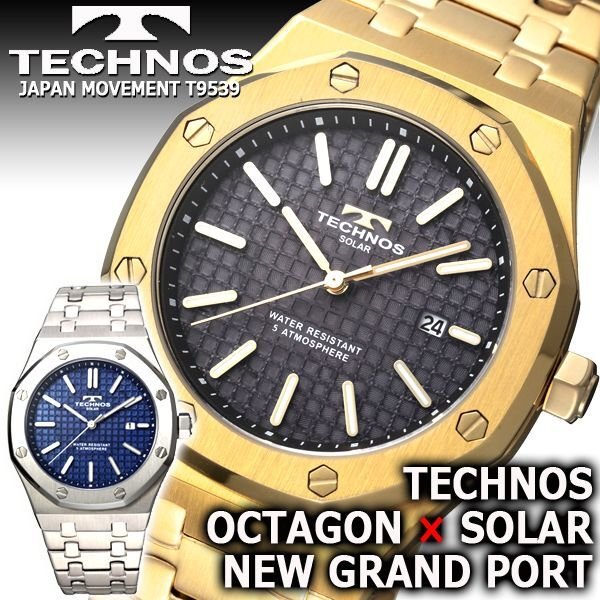 TECHNOS[テクノス]ソーラームーブメントグランドポート・オクタゴン