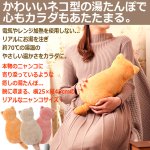 画像2: 送料無料！やさしい湯温でじんわり癒される！ふわふわにゃんこ湯たんぽ (2)