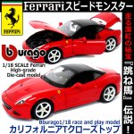 画像1: Bburago[ブラゴ]1/18フェラーリダイキャストモデル カリフォルニアTクローズトップ（レースアンドプレイモデル） (1)