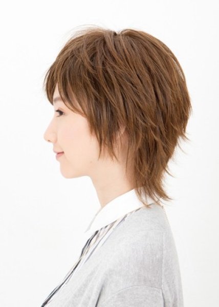 Lapin d'or レディースウィッグ シャイニーショート(ミルキーブラウン)（ラパンドアール/フルウィッグ/髪/ヘアー/イメージチェンジ）