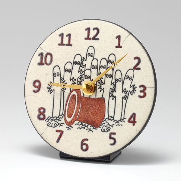 掛置兼用ムーミン陶器製アート時計「ニョロニョロ Pottery Clock」RSM-MAZ-NR