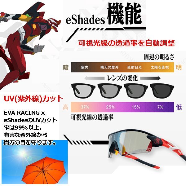 0.1秒、瞬間調光サングラスeShades（イーシェイド）×EVA RACINGコラボ