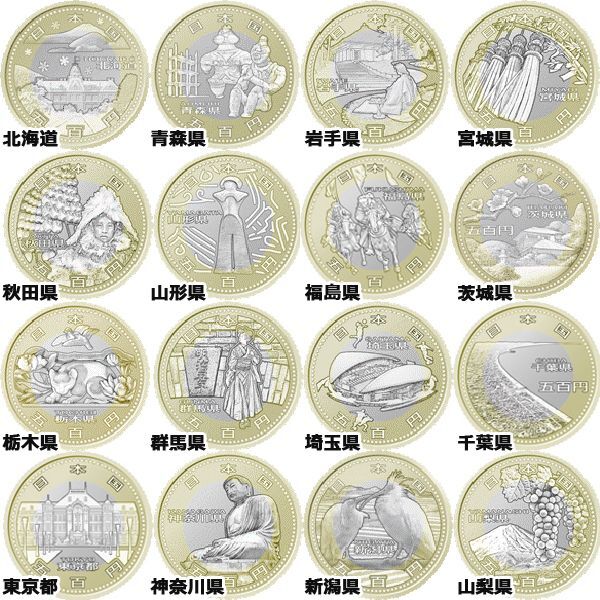 47都道府県　地方自治法施行60周年記念 5百円バイカラー・クラッド貨幣セット